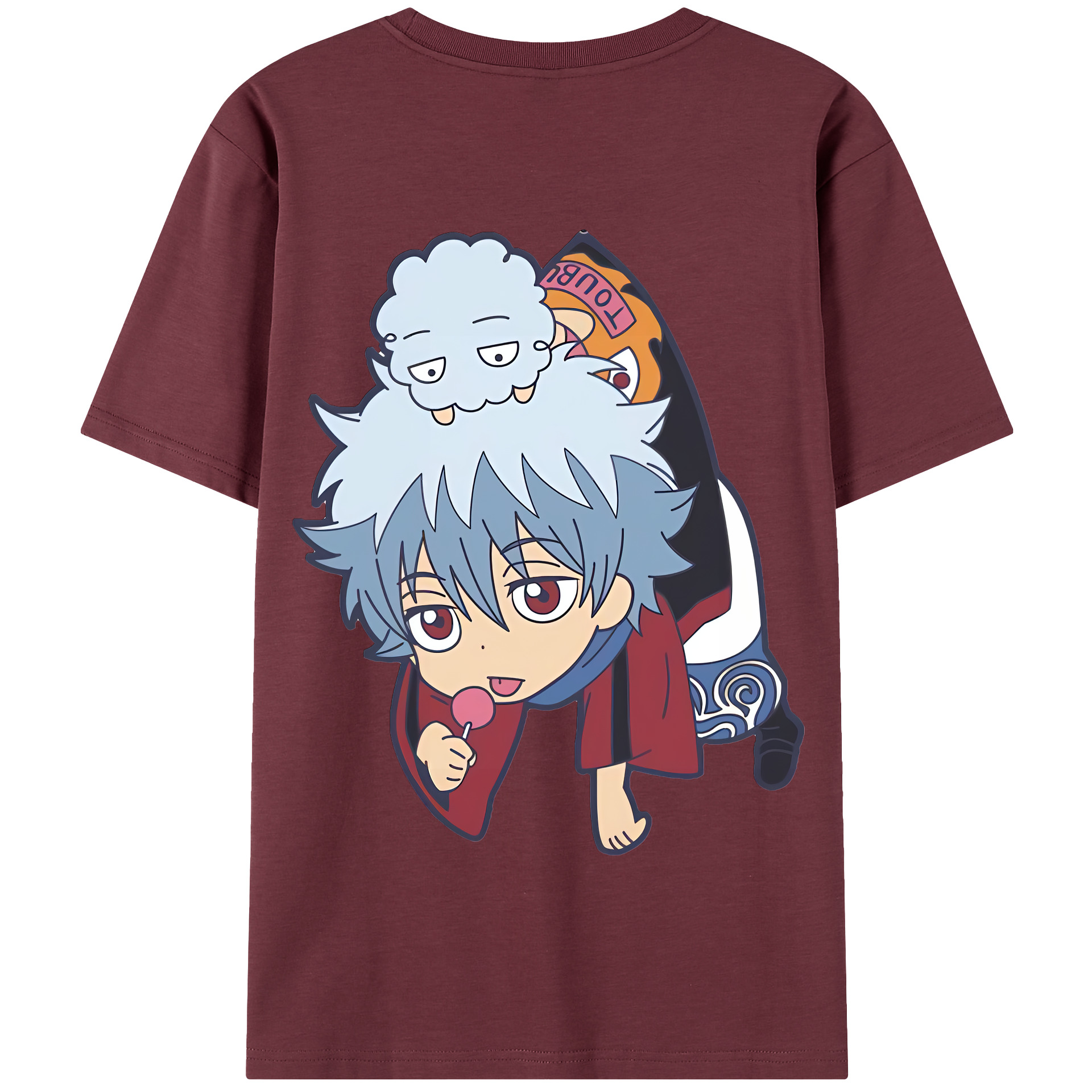 （画像用） ぎんたま 坂田銀時（さかたぎんとき） 神楽 志村新八（しむら しんぱち） GINTAMA Sakata Gintoki Kagura Shimura Shinpachi 綿100％半袖Tシャツ（背面プリント）